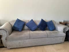 6 seater sofa set with curtains