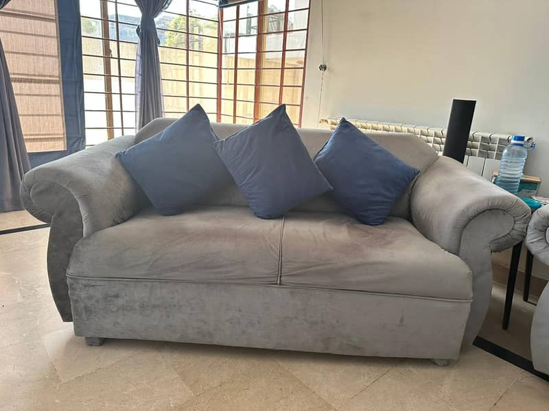 6 seater sofa set with curtains 2