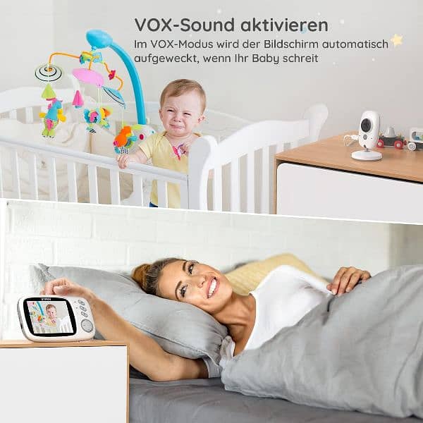 BOIFUN Baby Monitor with Camera, VOX Baby Monitor, Night Vision 4