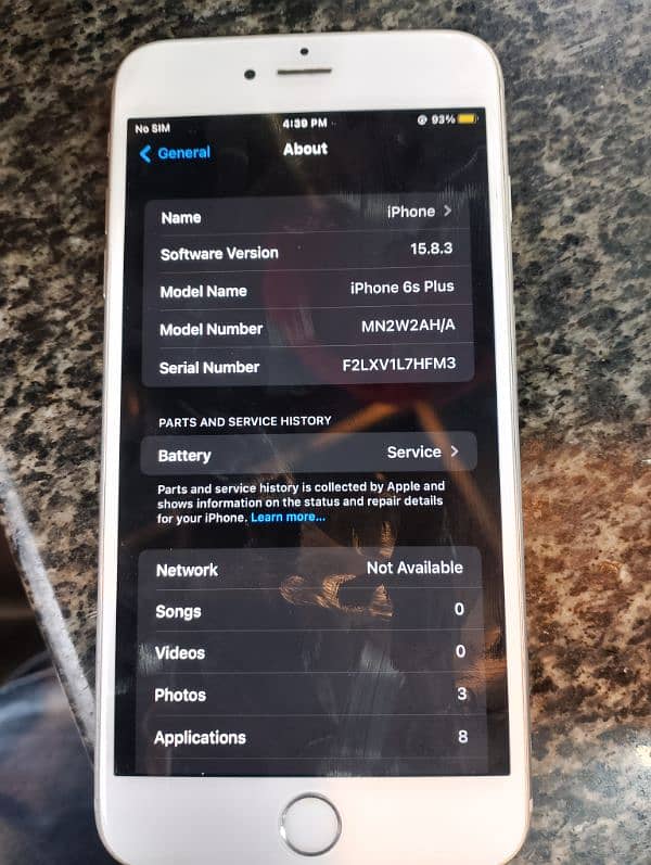 iphone 6s plus barray serive pa ha non pta ha phone bht achq chal rha 6