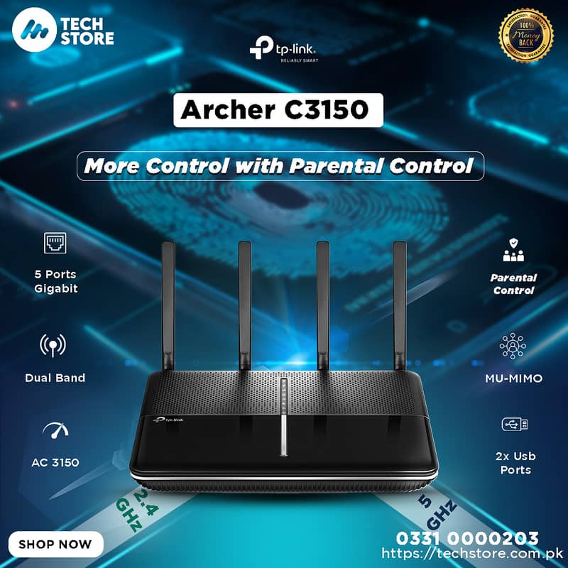 TP-LINK (Archer C3100) Wireless Gigabit Router Dual band (With box) 0