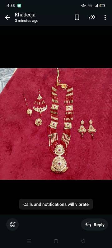 imported  bridal jewelry set neat good condition used only 1 time 16