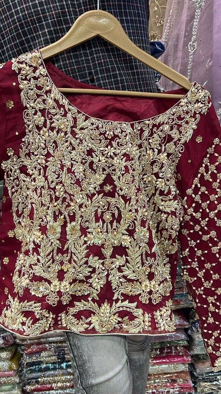 Bridal Lehnga (fresh red maroon) pearl work 0