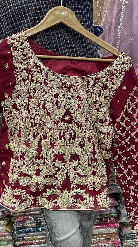 Bridal Lehnga (fresh red maroon) pearl work 2