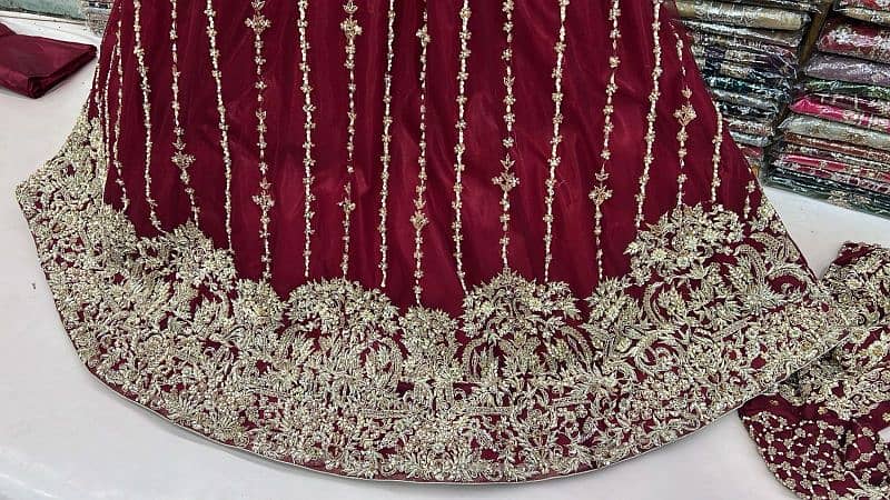 Bridal Lehnga (fresh red maroon) pearl work 3