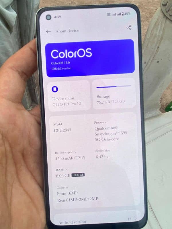 OPPO F21Pro5G 8GB 128GB 5