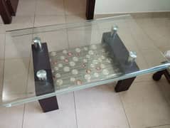 Centre Table Curved Glass Top