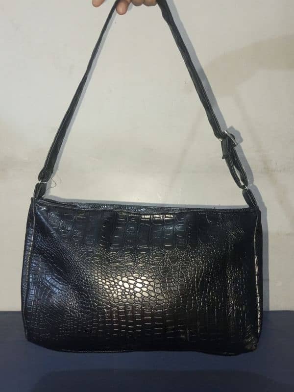 stylish handmade black leather bag 0