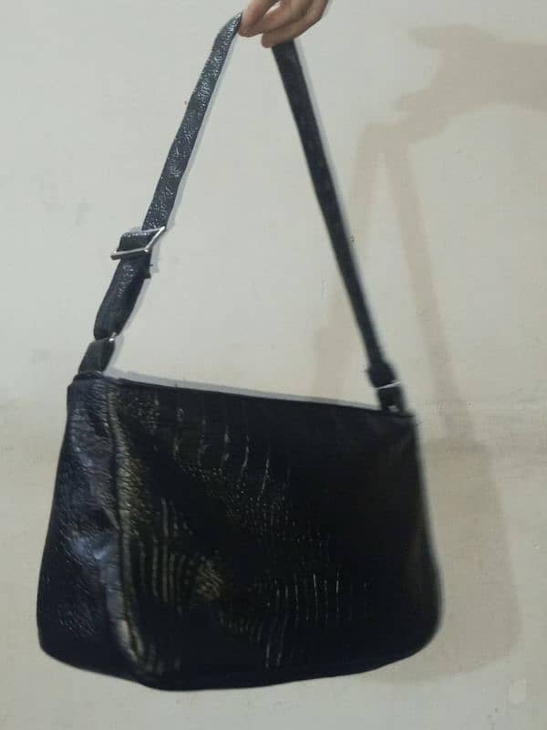 stylish handmade black leather bag 2