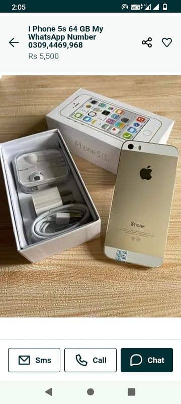 I phone 5s 64 GB my WhatsApp number 0309,4469,968 0