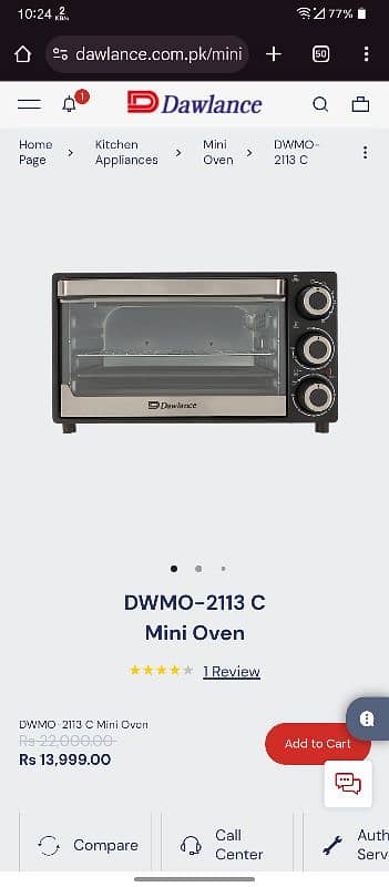 Dawlance Electric Oven DWMO 2113C 21L Brand New Perfect for Baking 1