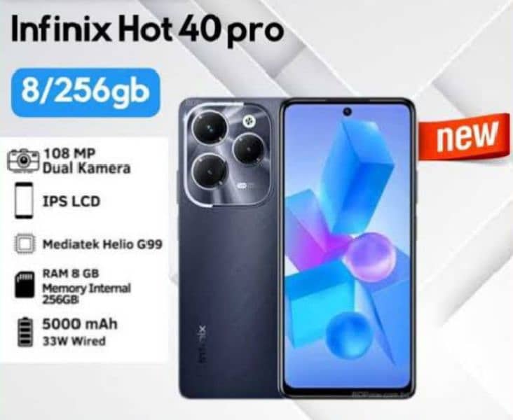 Sale infinix Hot 40 pro of Box pack with all kit. 0