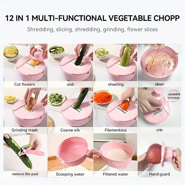 Multifunctional Vegetables cutter Salad Utensils Chopper Carrot Potato 8