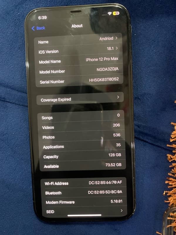 Iphone 12pro max 128 gb 1