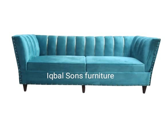 5 SEATER SOFA SET STYLISH MALAI VELVET FABRIC 0