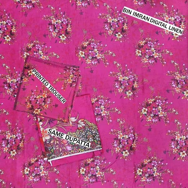 3pic woman's unstitched khaddar digital print suit 10