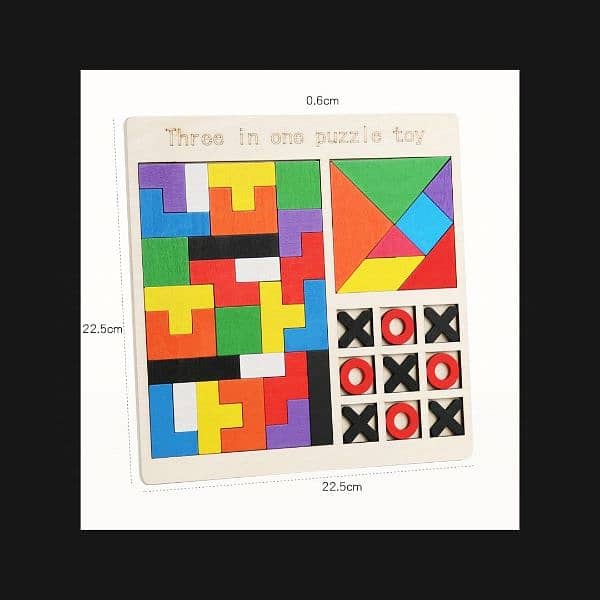 3 styles wooden jigsaw puzzle XO game for kids 1