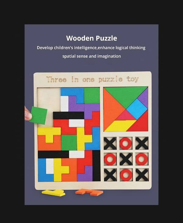 3 styles wooden jigsaw puzzle XO game for kids 6