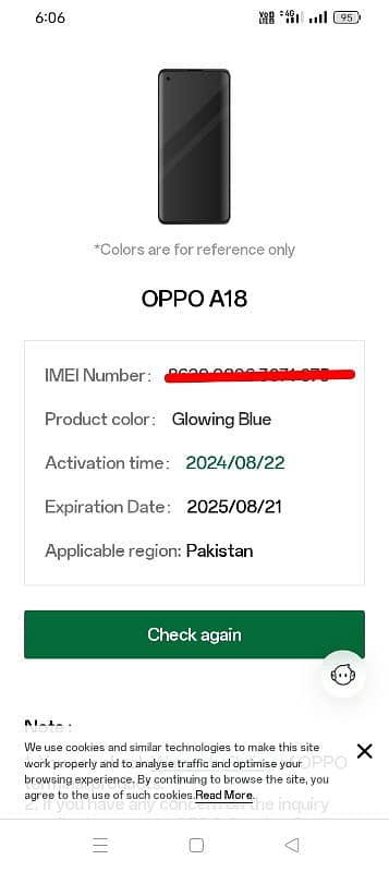 Oppo a18 3 month used phone 2