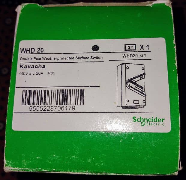 Schneider Electroc 20A 440V Surface Mount Double Pole Isolating Switch 0