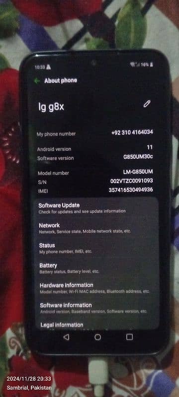 lg g8x sd 855 6/128 PUBG king gaming phone 1