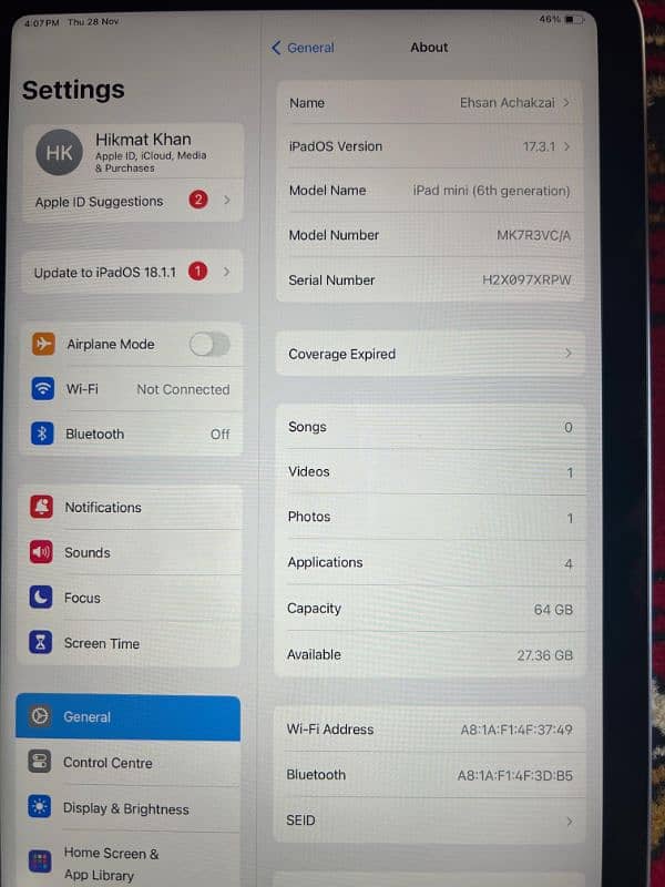 iPad mini 6 64GB wifi 0