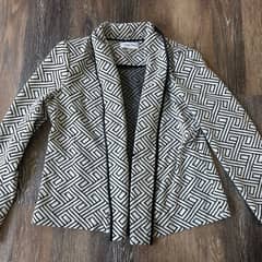 Blazer cardigan women’s Calvin Klein jacket black and white Large