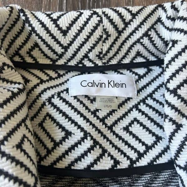 Blazer cardigan women’s Calvin Klein jacket black and white Large 1