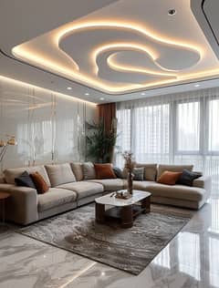 Gypsum Ceiling Installation: Sleek, modern, and customizable.