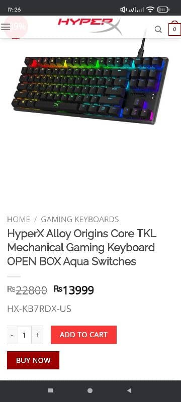 HyperX Alloy Origins Core(TKL) 7