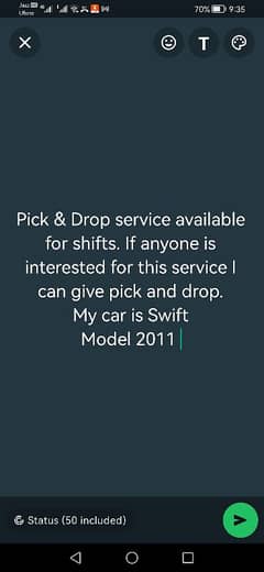 Pick and Drop service available