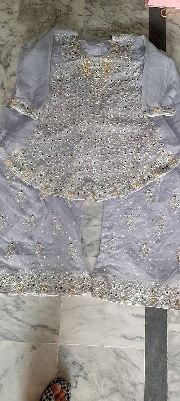 short frock and plazzoo with embroided dupatta 8