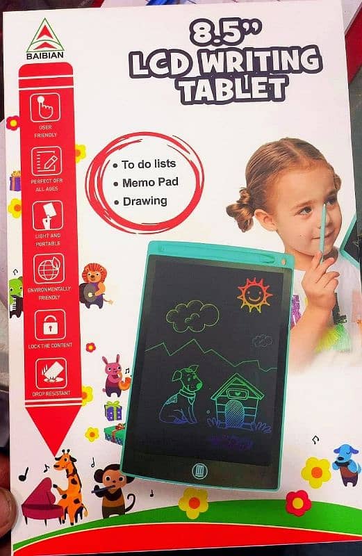 LCD writing tablet in best quality. 30%off. Kids writing tab with 8.5 in 2