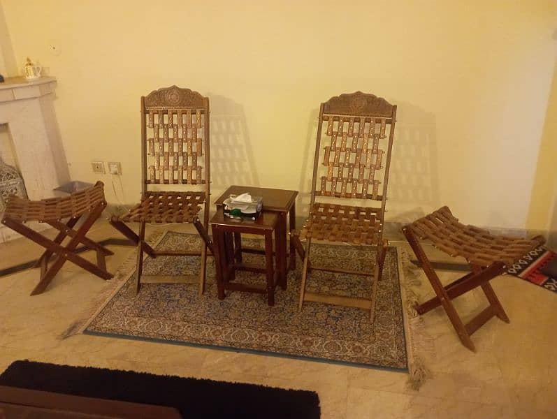 Vintage Sheesham Wood Foldable Chairs & Stools 0