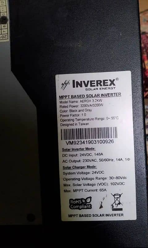 3.2 kva Imported Sollar inverter 10/10 Whatsapp or call 03154963604 1