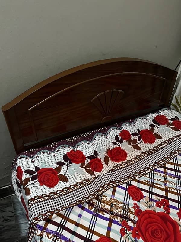 Wooden single bed with mattress 2