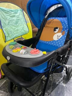 blue colour pram