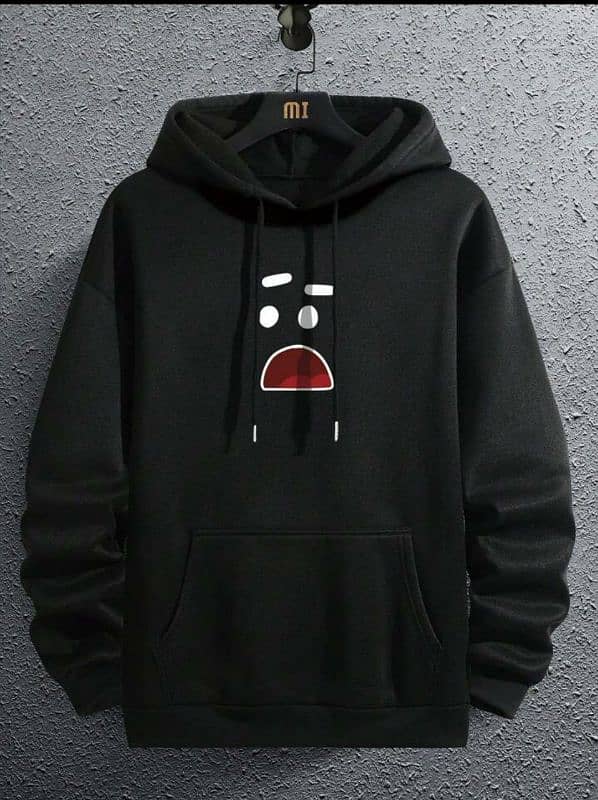 fleece printed hoodie only delivery 0