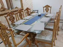 best condition 8 seated dining table with wall mirror