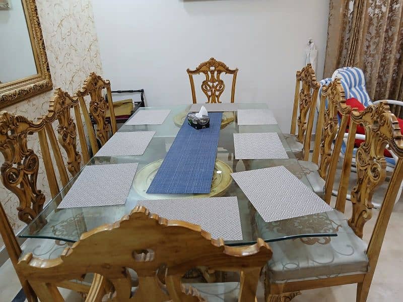 best condition 8 seated dining table with wall mirror 1