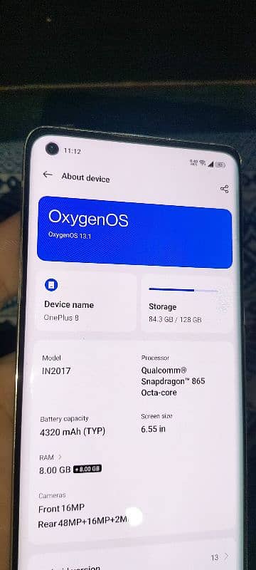 OnePlus 8 single sim 8/128 3