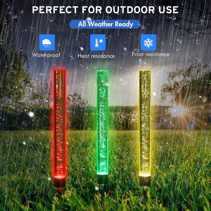 Solar,Color Changing Decorative Bubble Garden Stakes,Led Lights 17