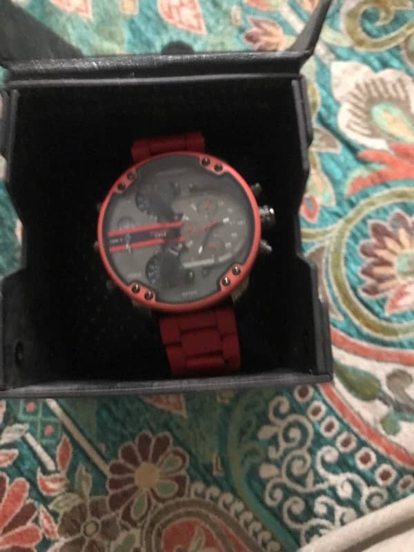 Diesel Mr Daddy 2.0 Dz7370 Red sillicon Mens watch 3