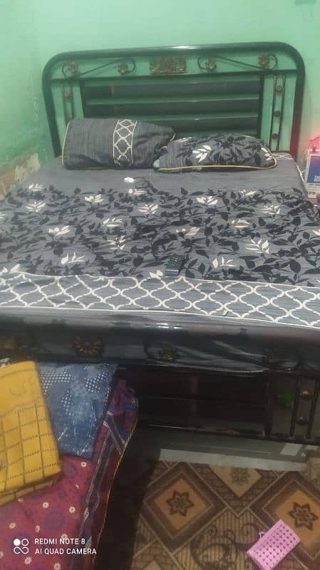 iron bed with mattress 0