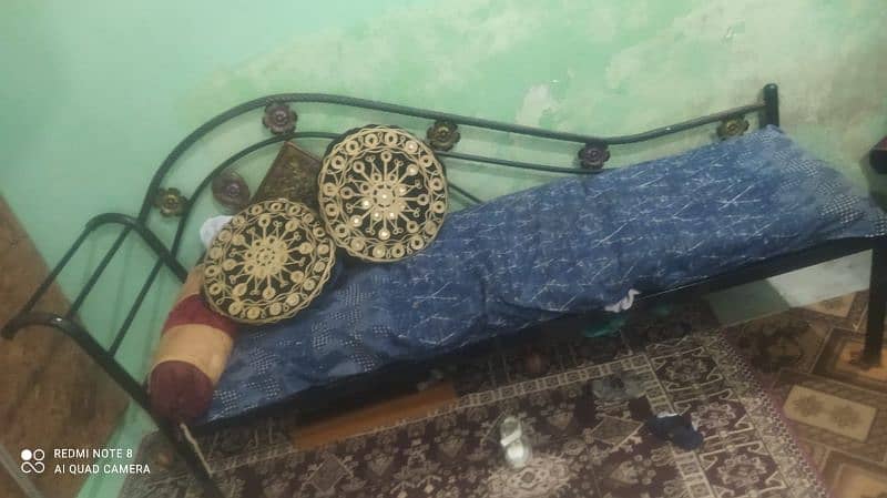 iron bed with mattress 1