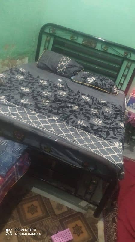 iron bed with mattress 2