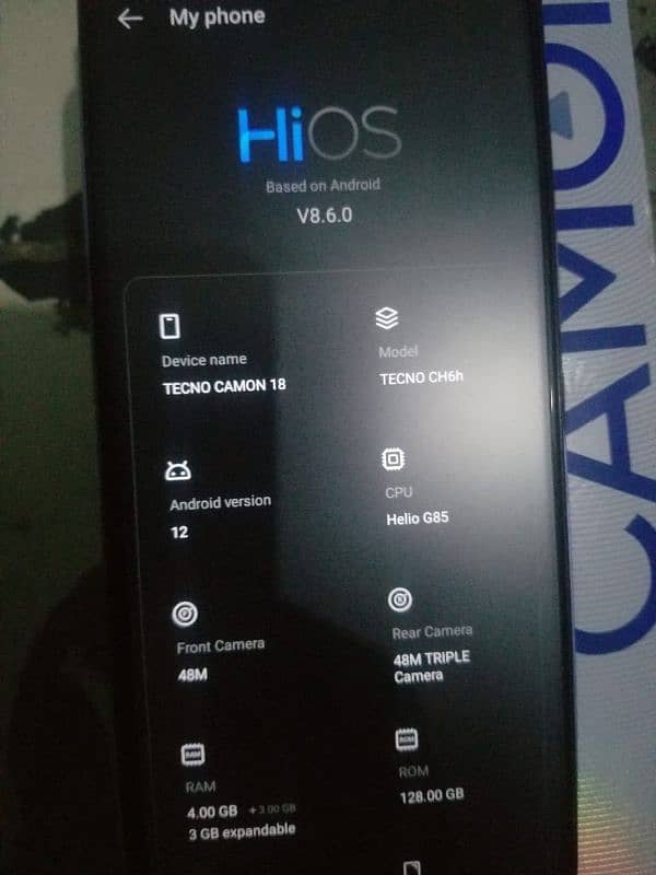 Tecno Camon 18T 6,128 with Box 6