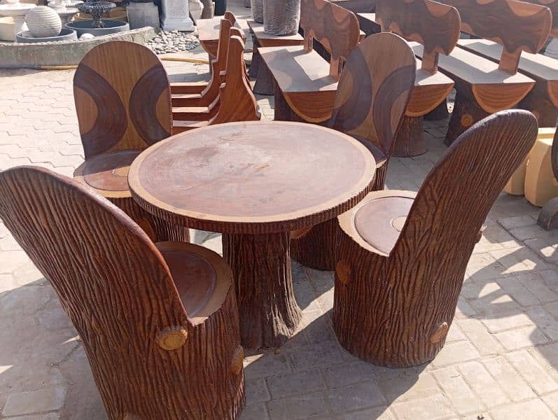 outdoor chair cement like wooden style 0