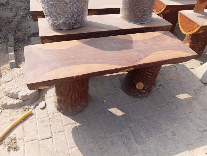 outdoor chair cement like wooden style 3