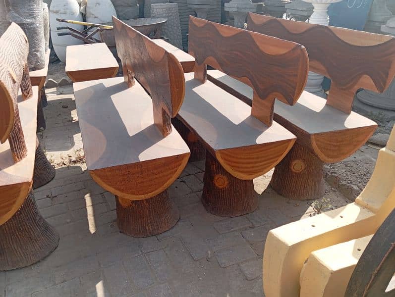 outdoor chair cement like wooden style 4